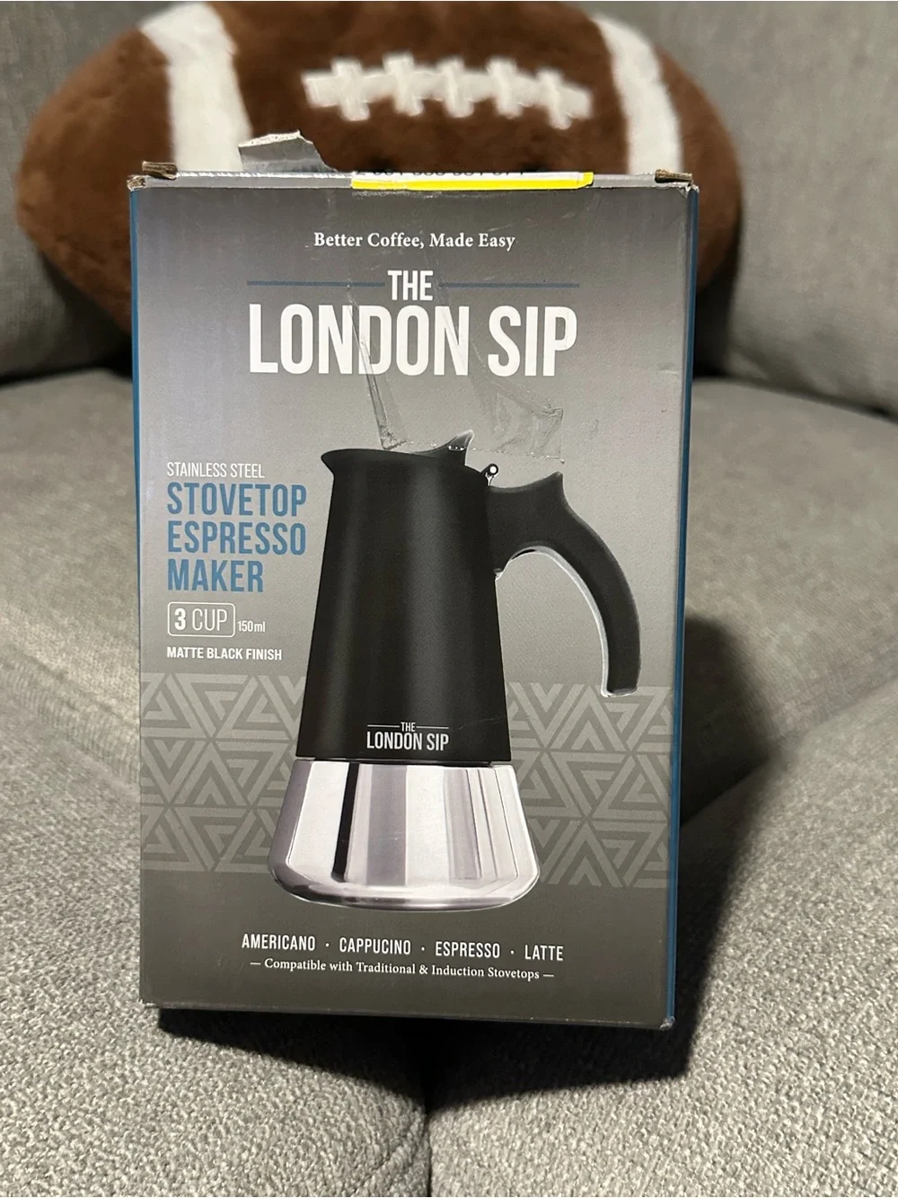 Matte Black Stovetop Espresso Maker - 3 Cup